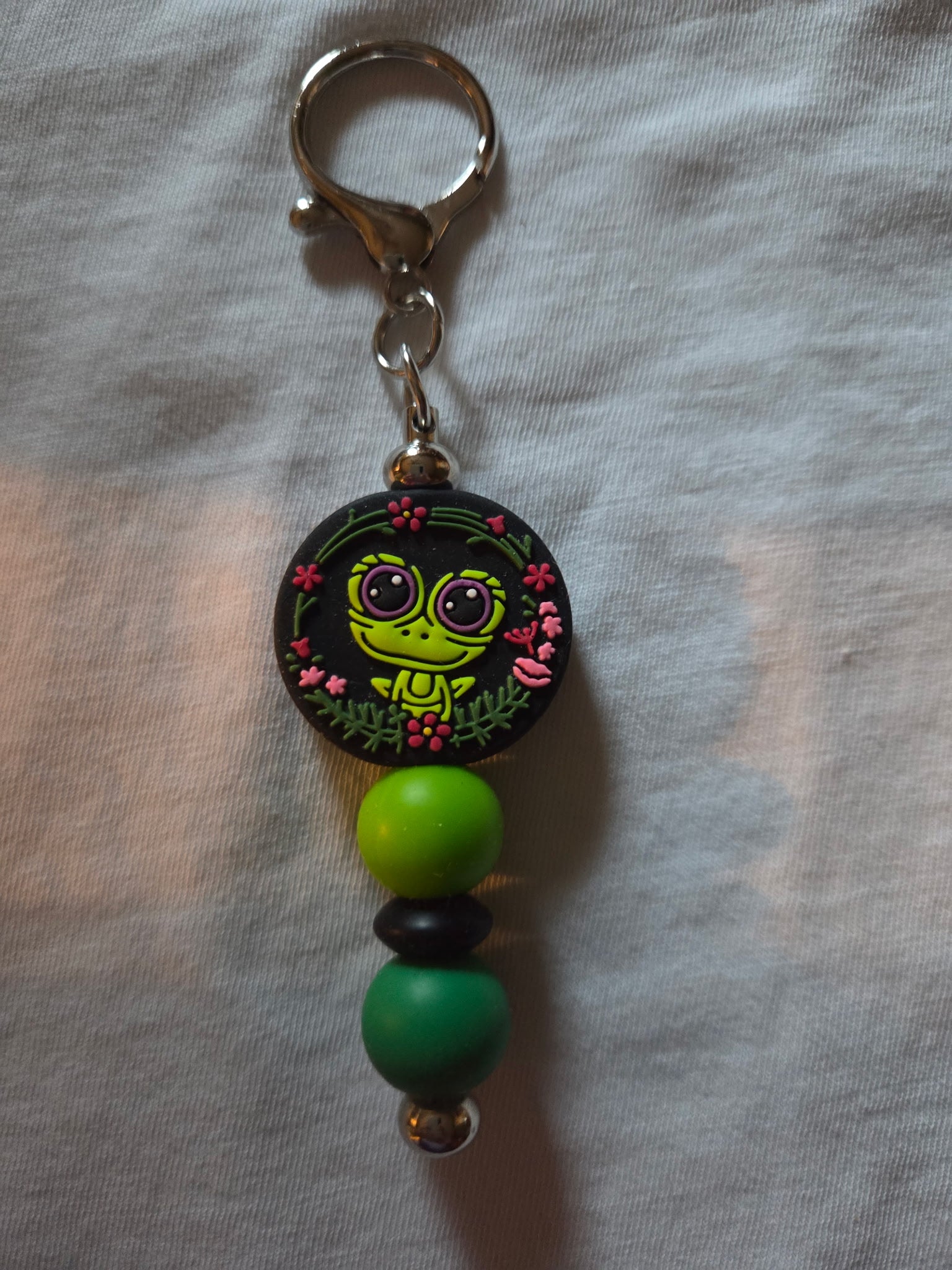 Frog with Flowers Keychain