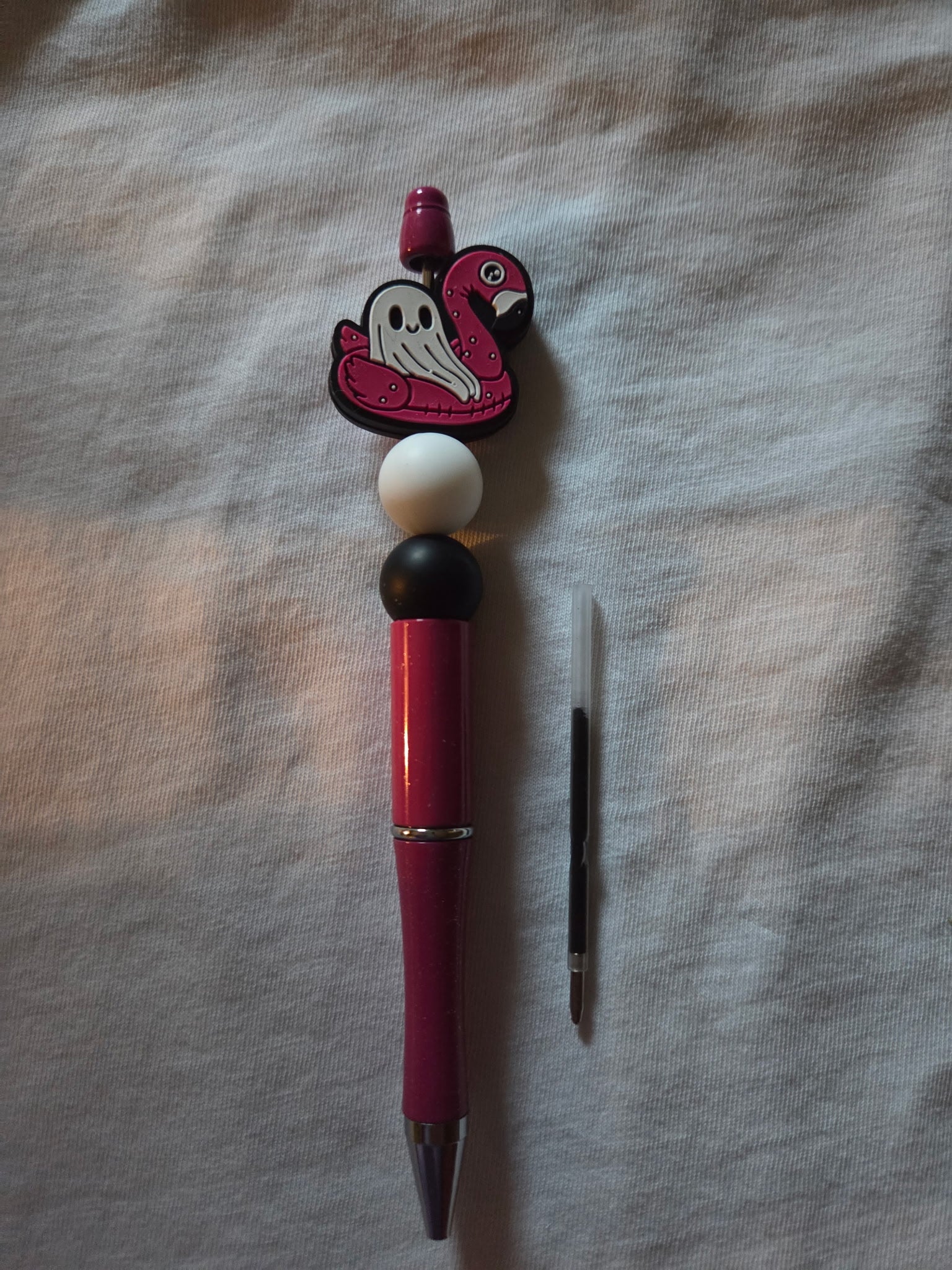 Ghost on Flamingo Floaty Pen