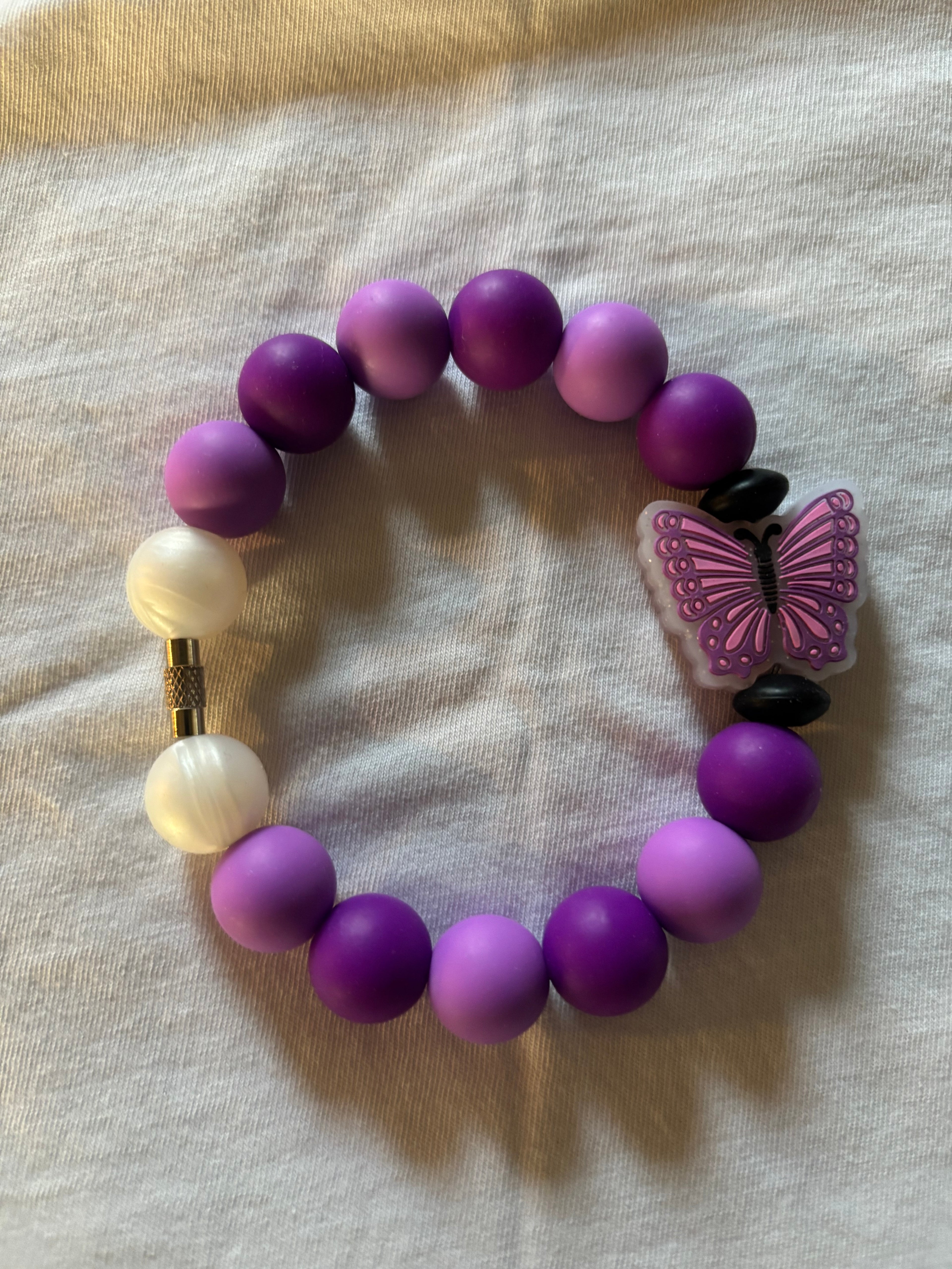 Purple Butterfly Wristlet