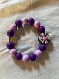 Purple Flower Wristlet