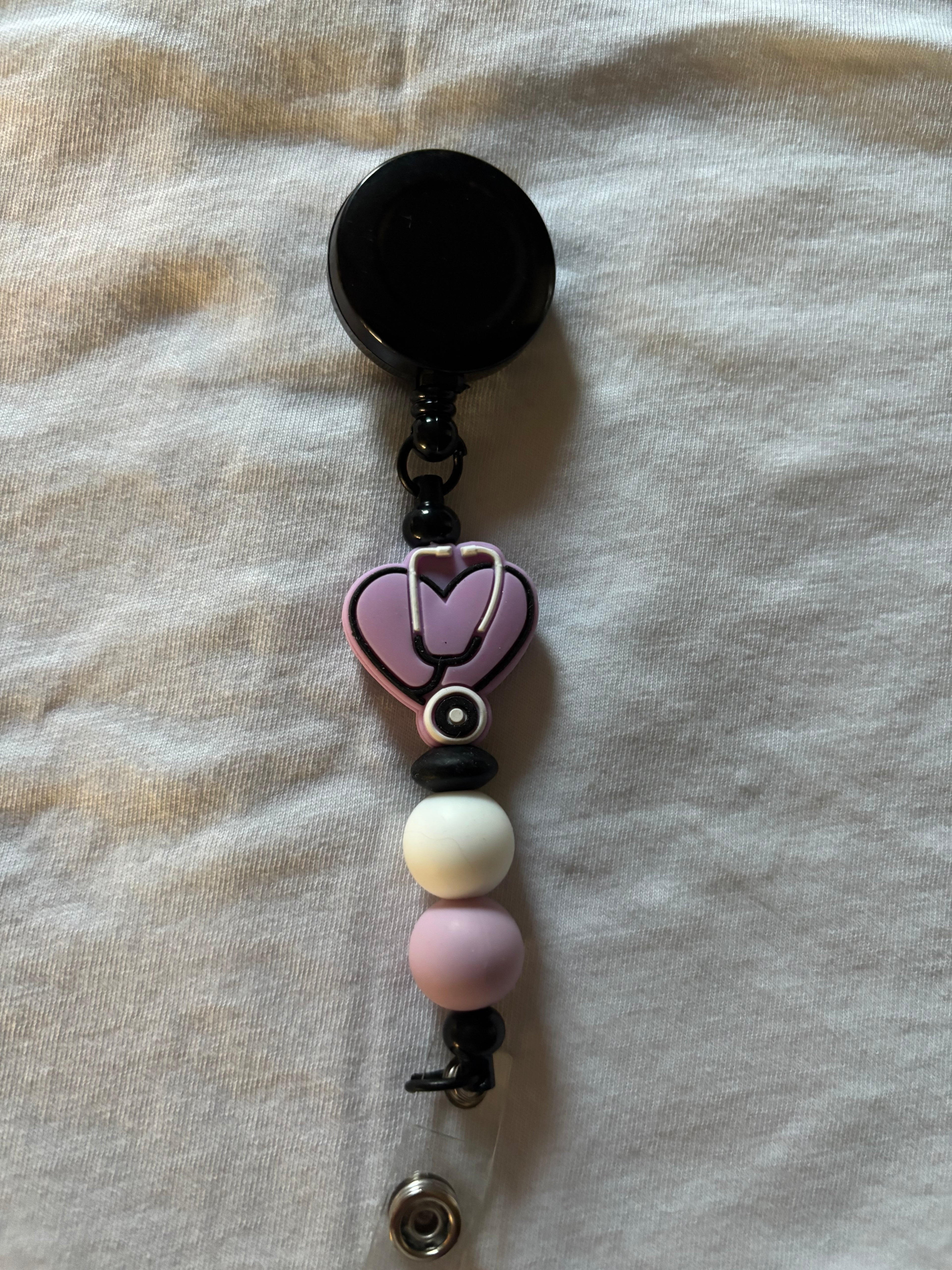 Stethoscope Heart Badge Reel