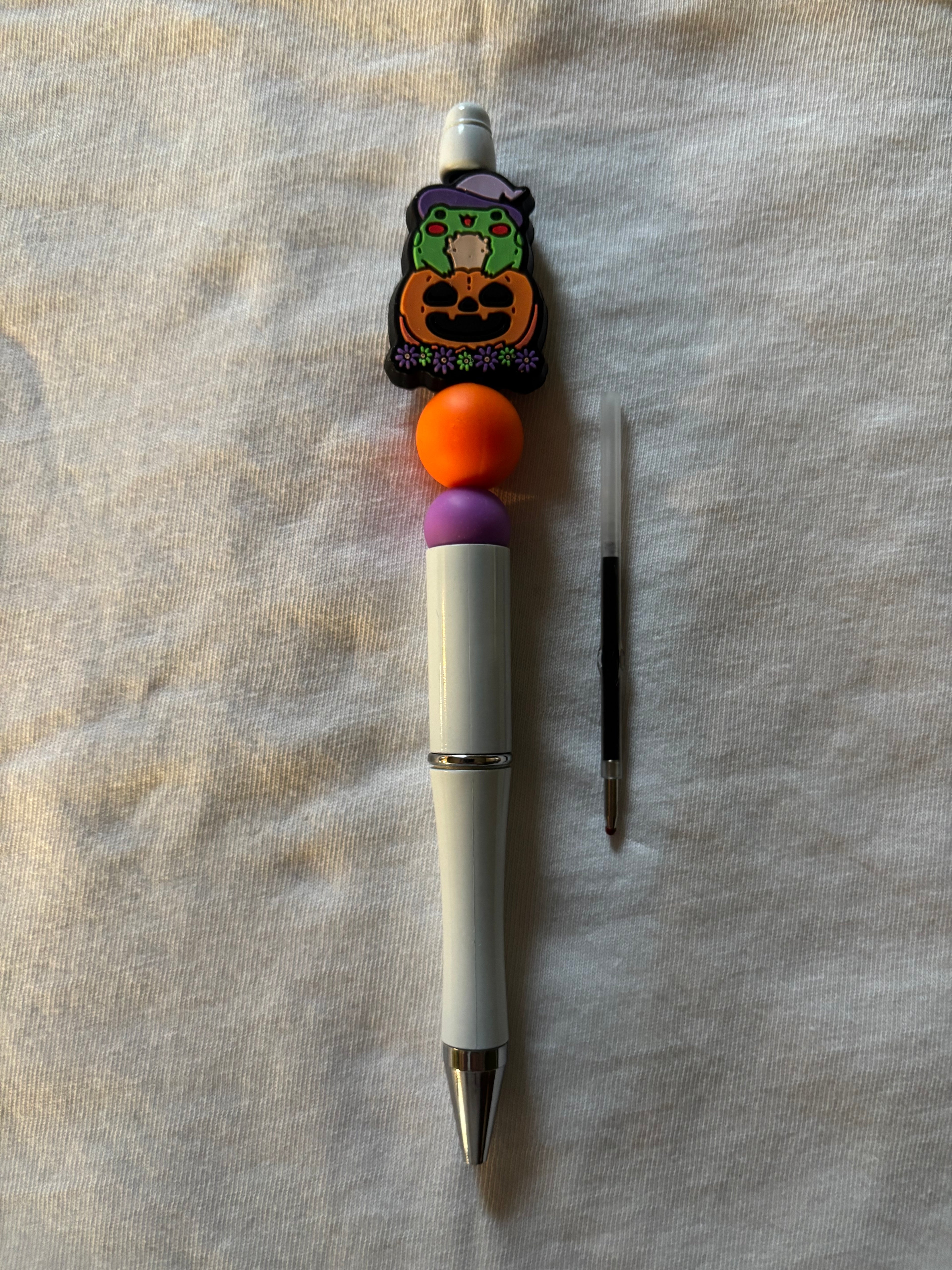 Witch Frog on Pumpkin Pen