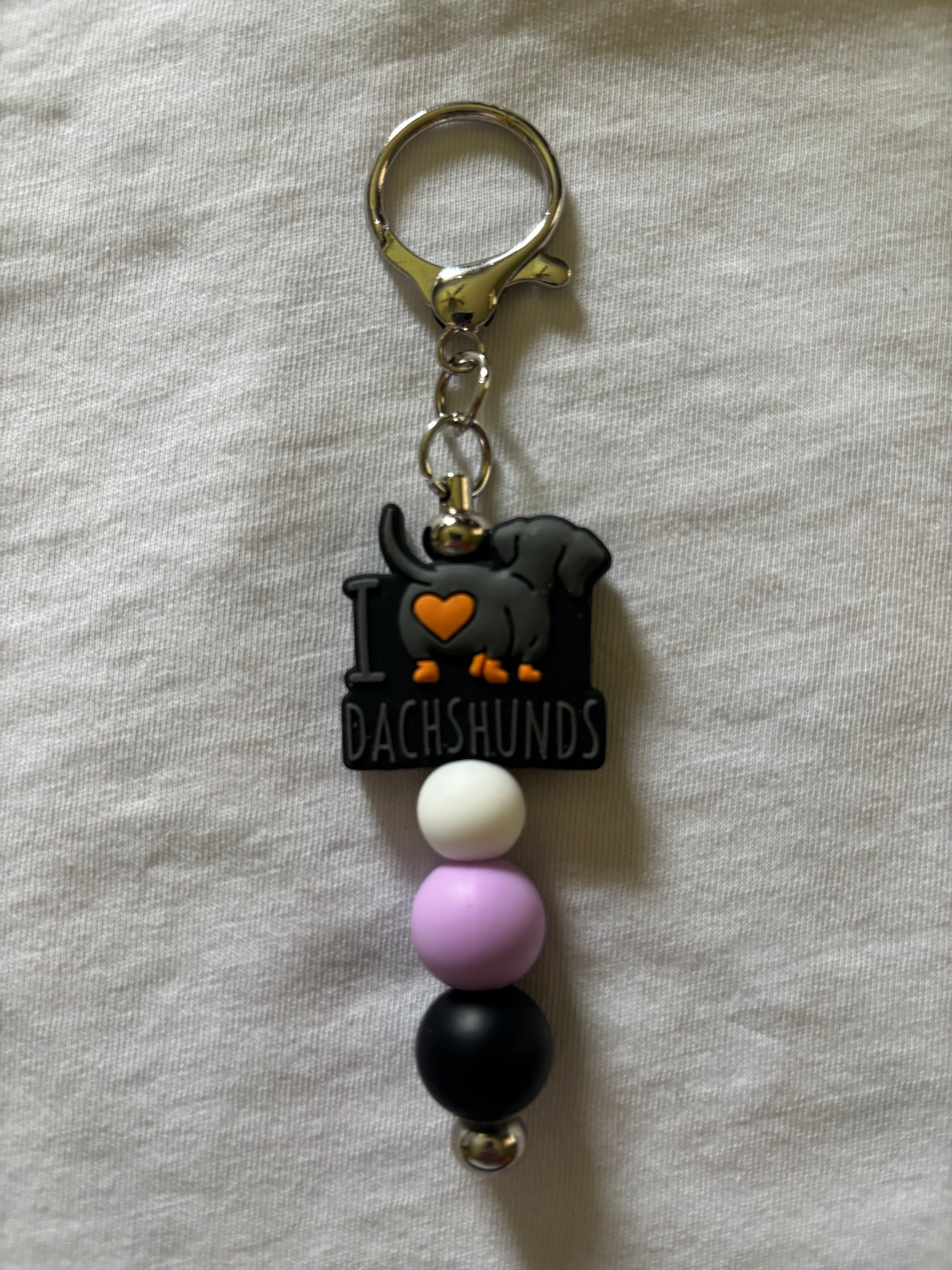 I Love Dachshund Keychain