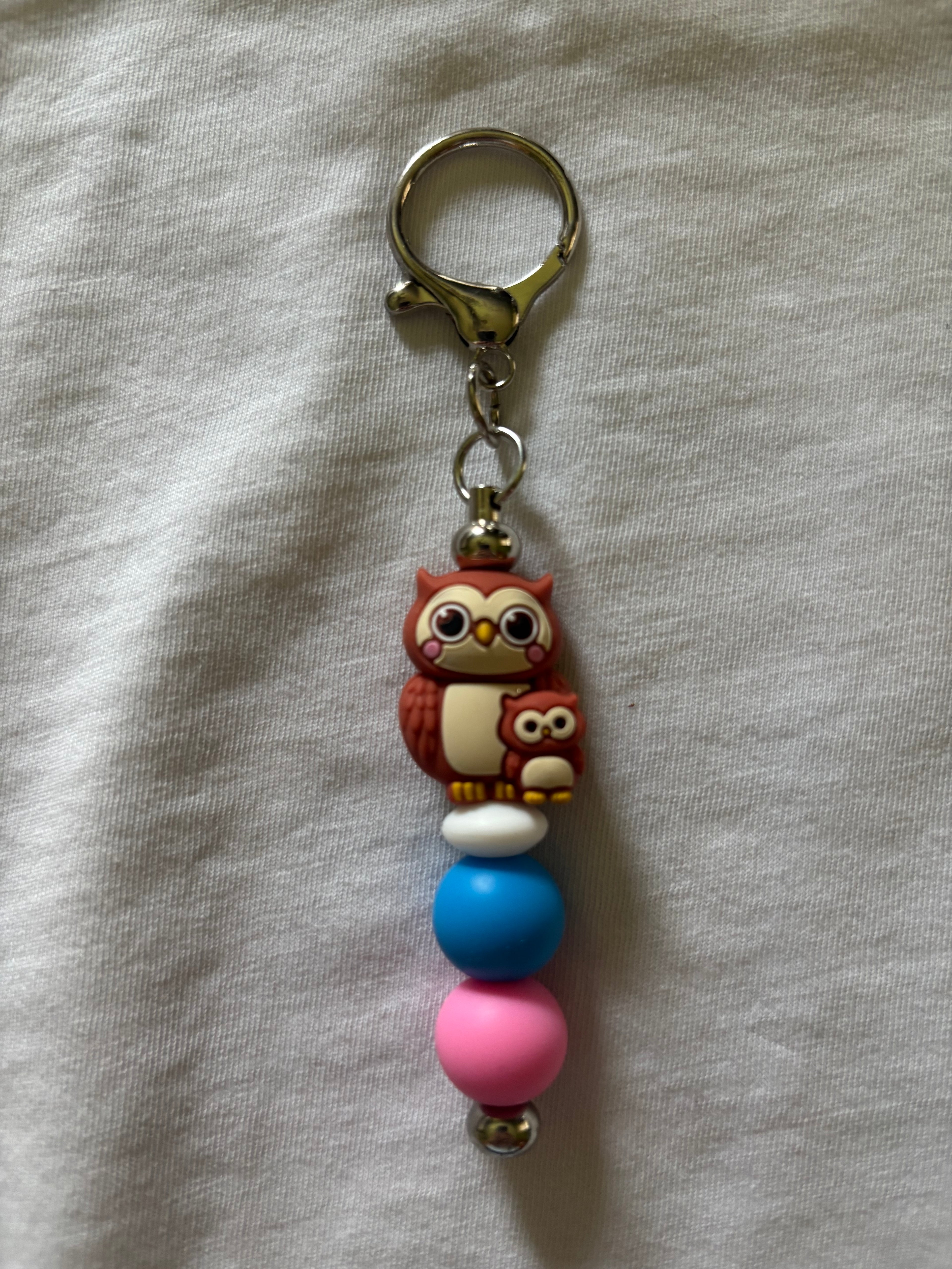 Mama and Baby Owls Keychain