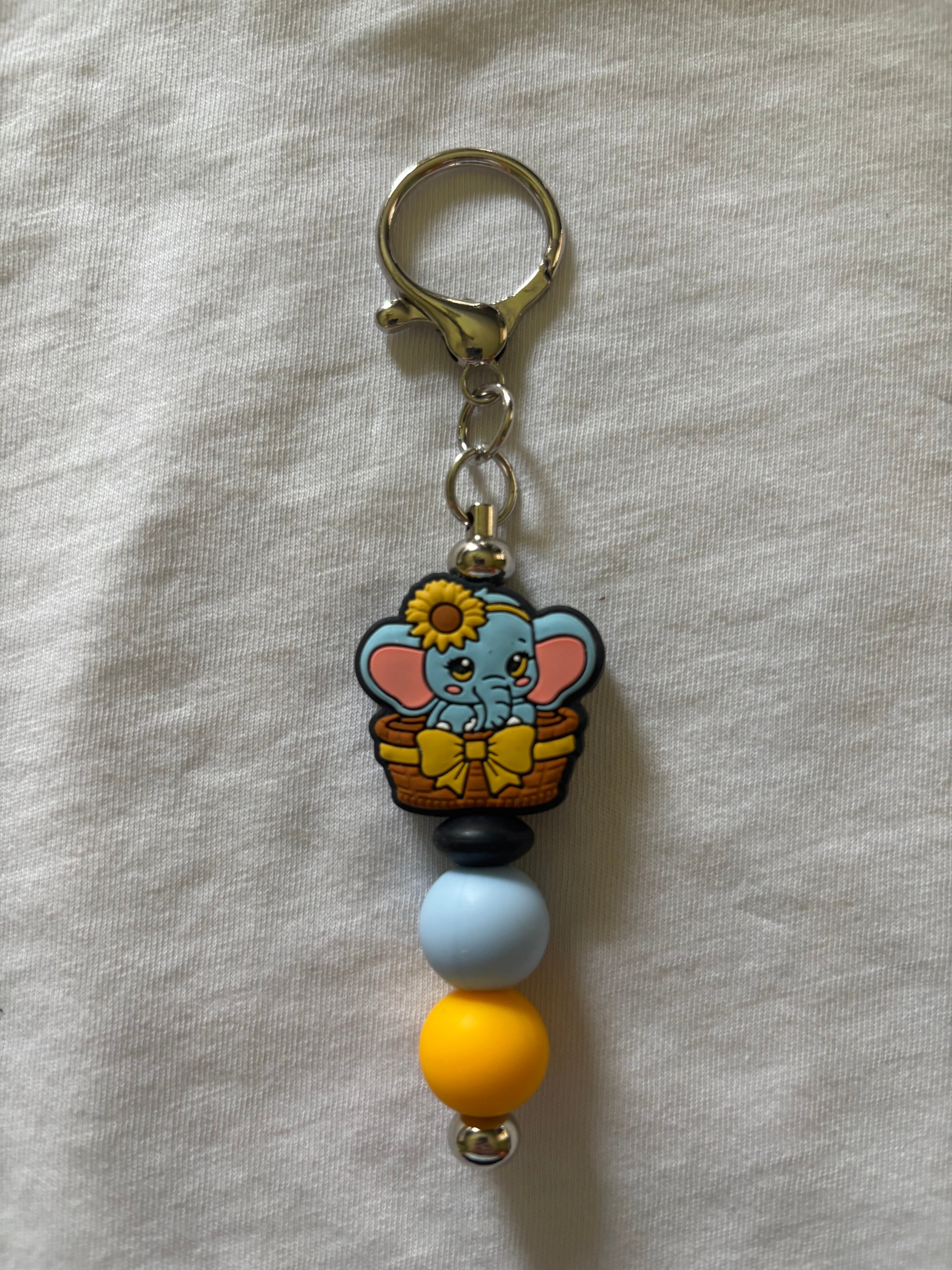Elephant in Basket Keychain