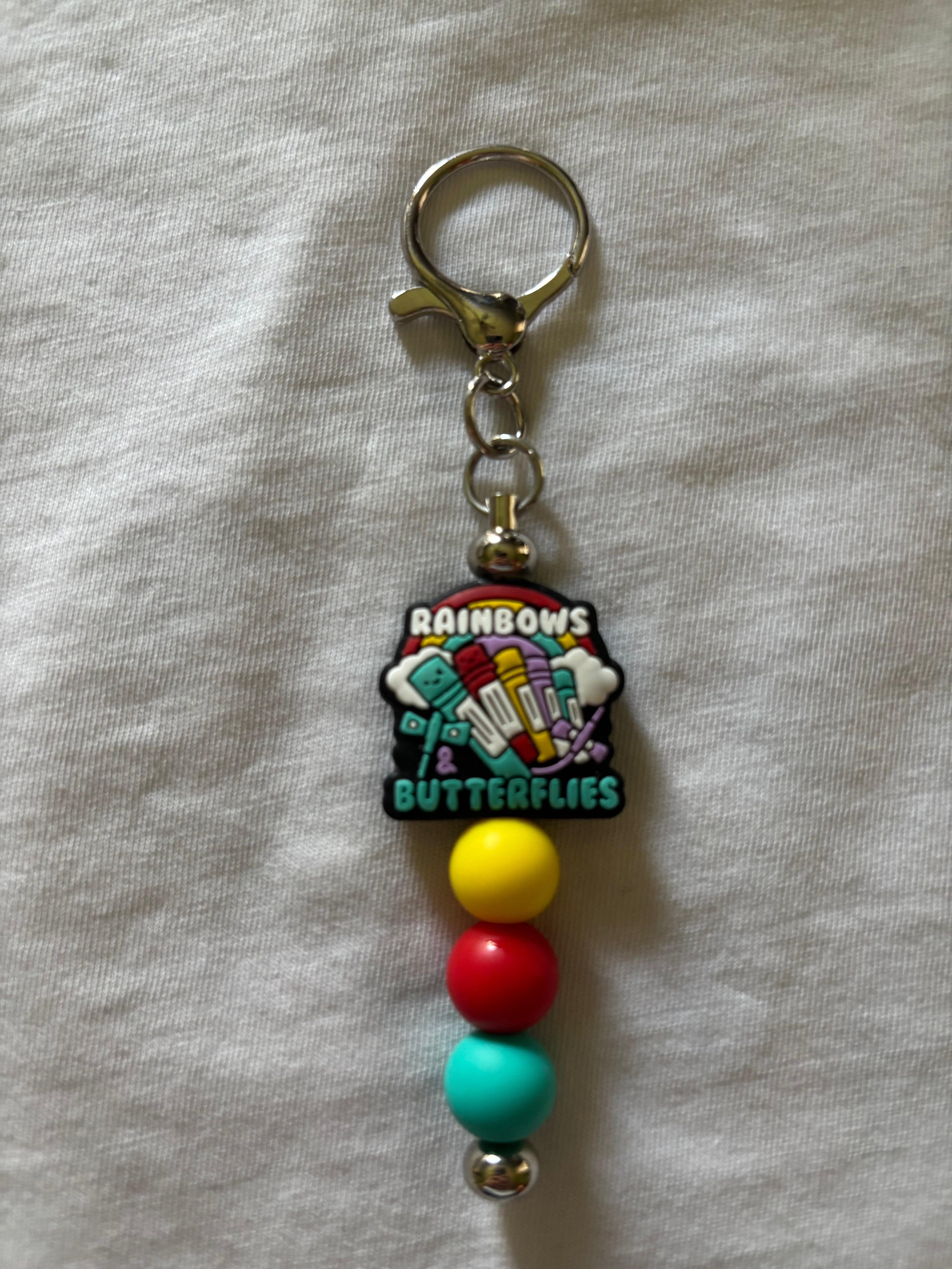 Rainbows and Butterflies Keychain