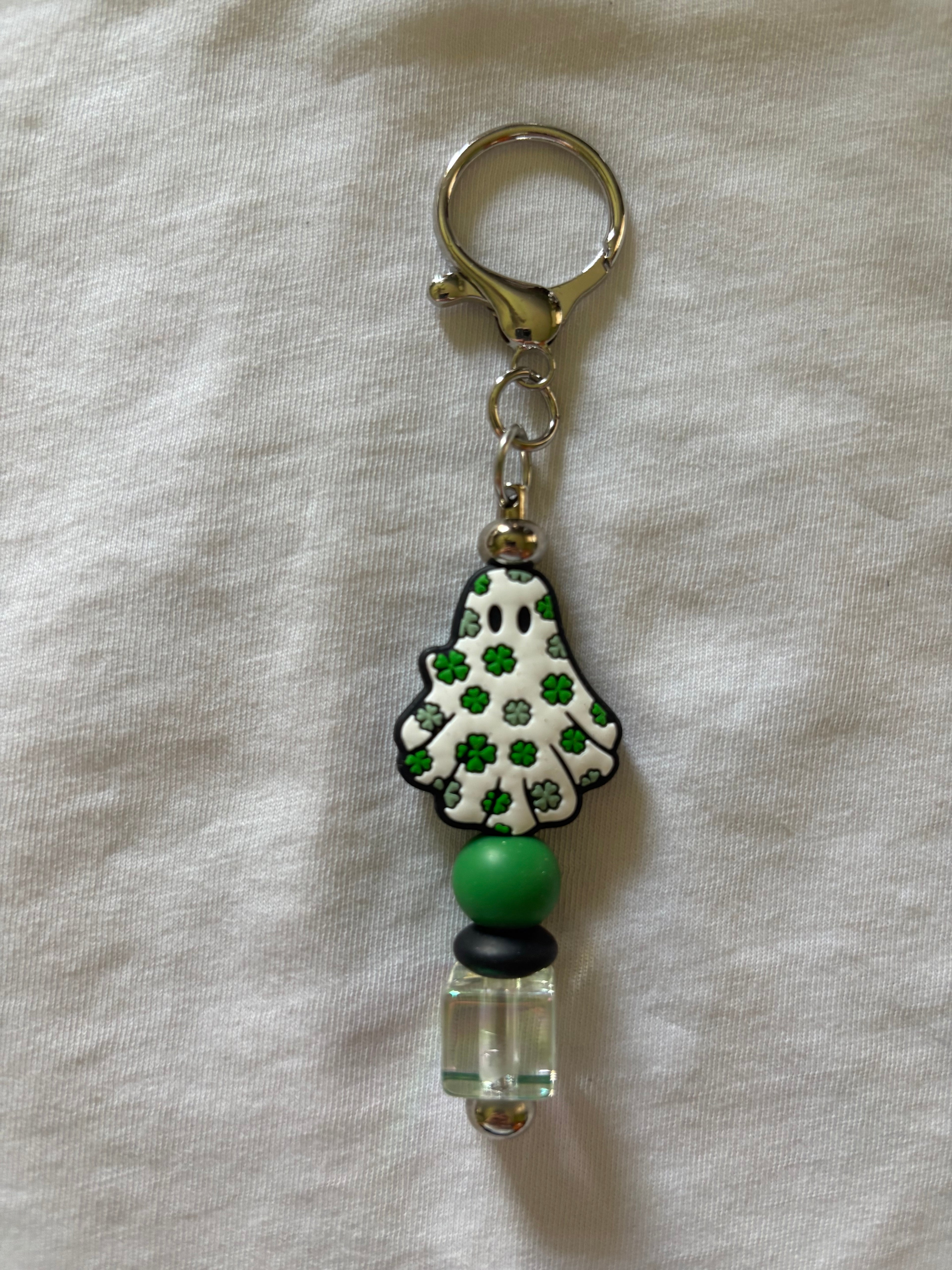 Ghost with Clovers Keychain