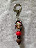 Christmas Highland Cow Keychain
