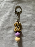 Highland Cow with Bow Keychain