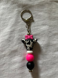 Cow Head with Bow Keychain