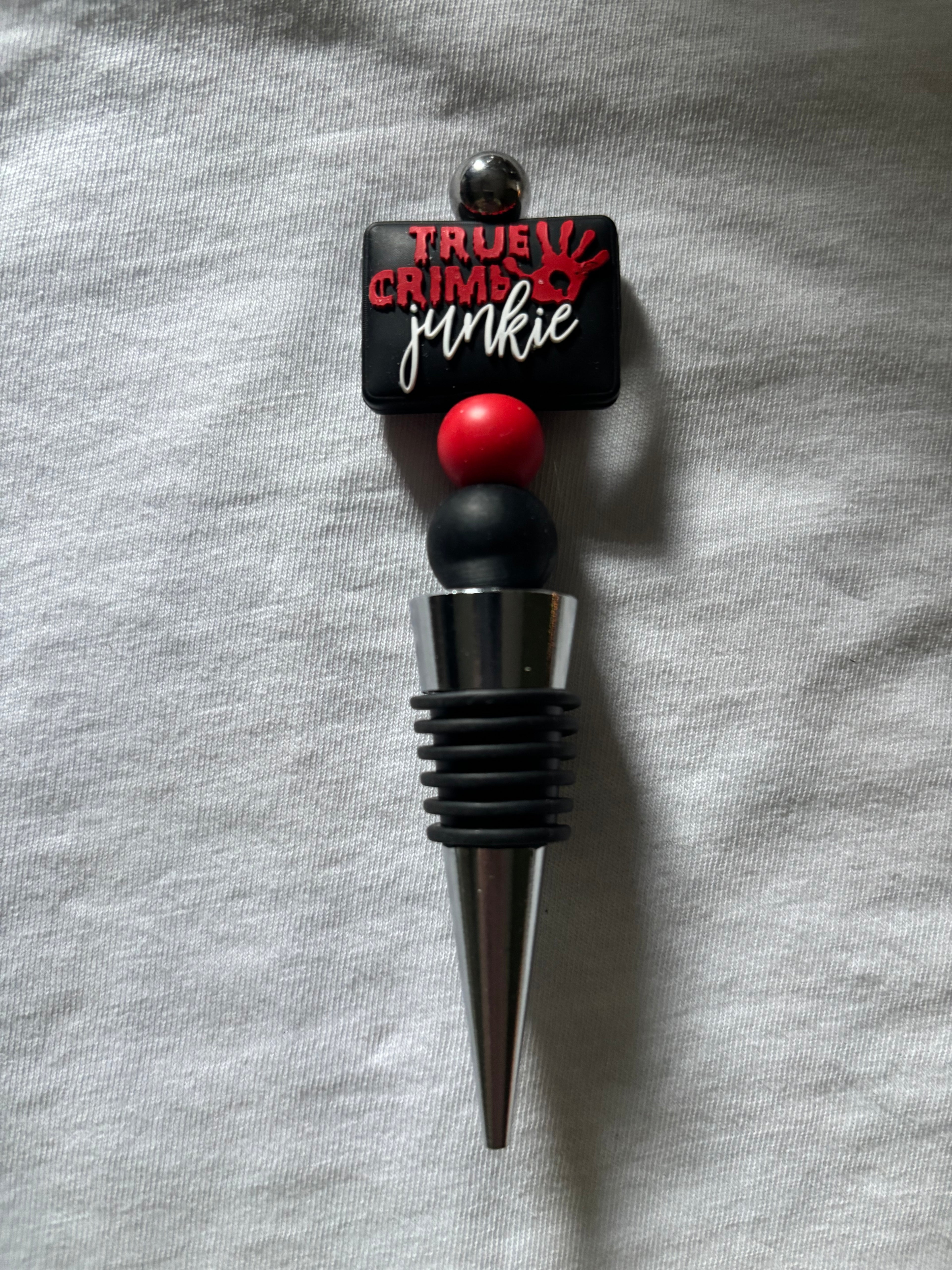 True Crime Junkie Wine Stopper
