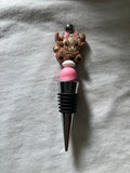 Highland Cow with Bow Wine Stopper