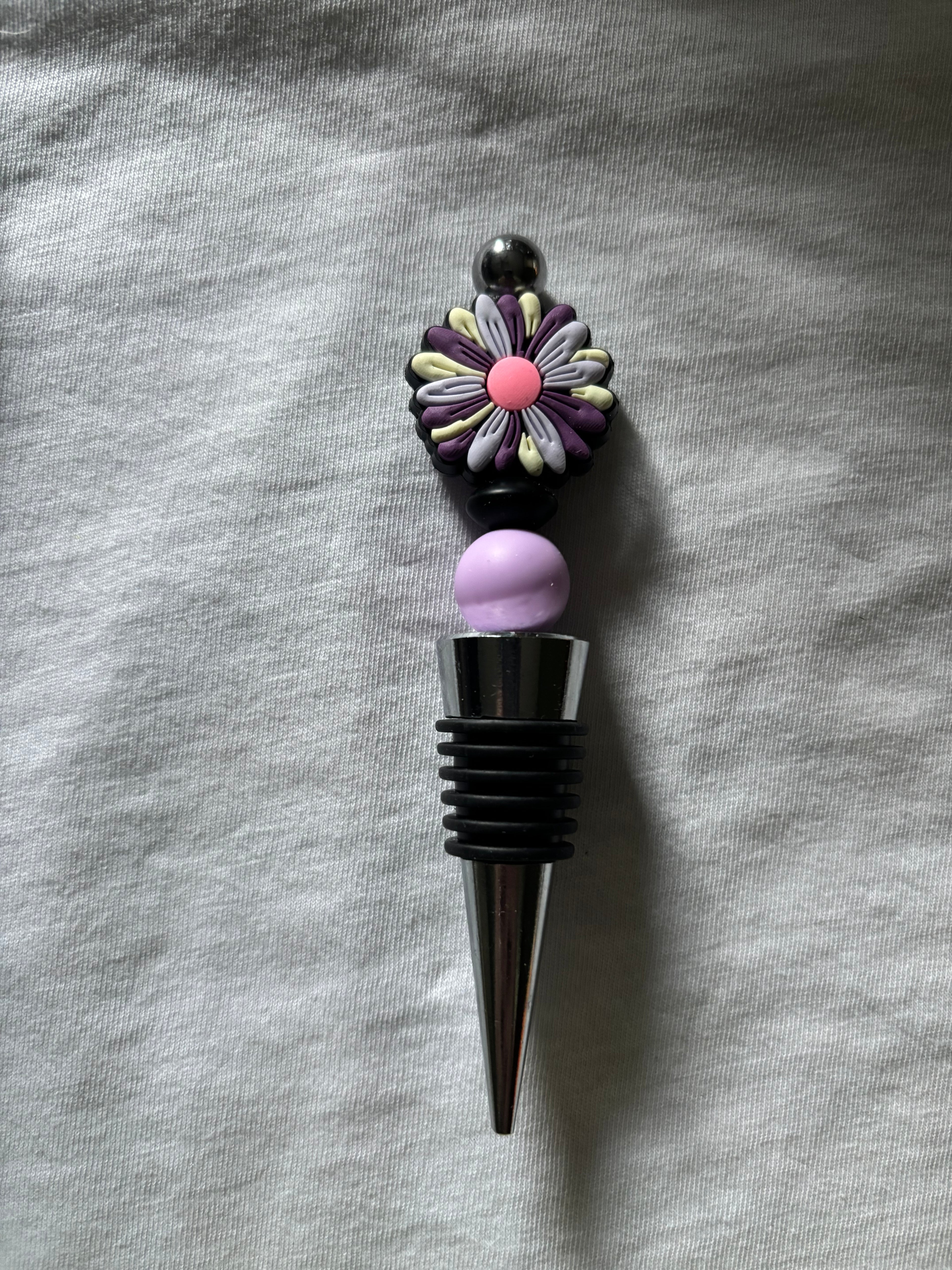 Purple Flower Wine Stopper