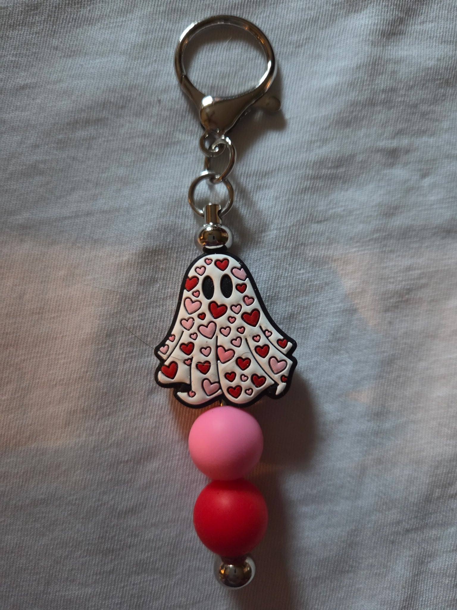 Ghost with Hearts Keychain